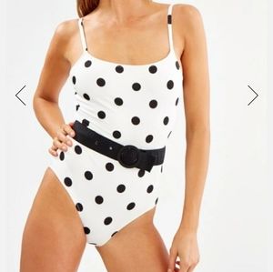 Solid and Striped one piece swimsuit